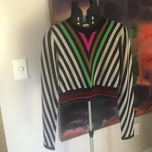 Diane Von Furstenberg M cropped merino wool top